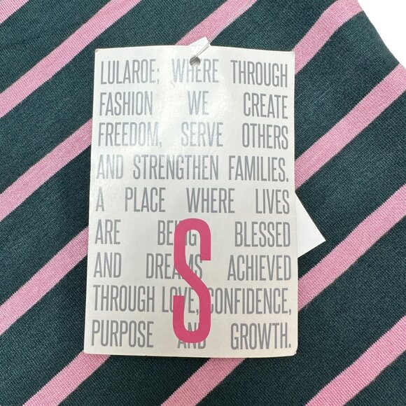 LuLaRoe Retired Julia Dress S Gray and Pink Striped SS Form Fitting NWT - Picture 5 of 9